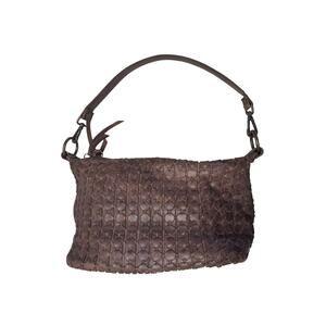 Valentina Brown Woven Leather Hobo Shoulder Bag – Genuine Leather Made in Italy
